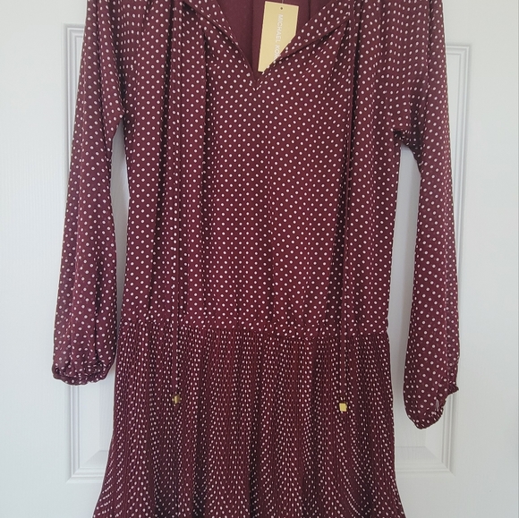 Michael Kors Dress dark red polka-dot size S - Picture 3 of 9